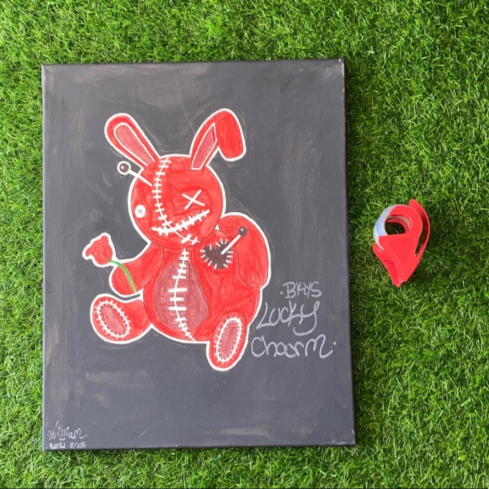 BKYS Lucky charm clothing brand Bunny Sewed Logo design graphic wall 16X20